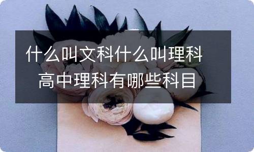 什么叫文科什么叫理科高中理科有哪些科目